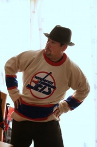 hockey dad in a jets jersey