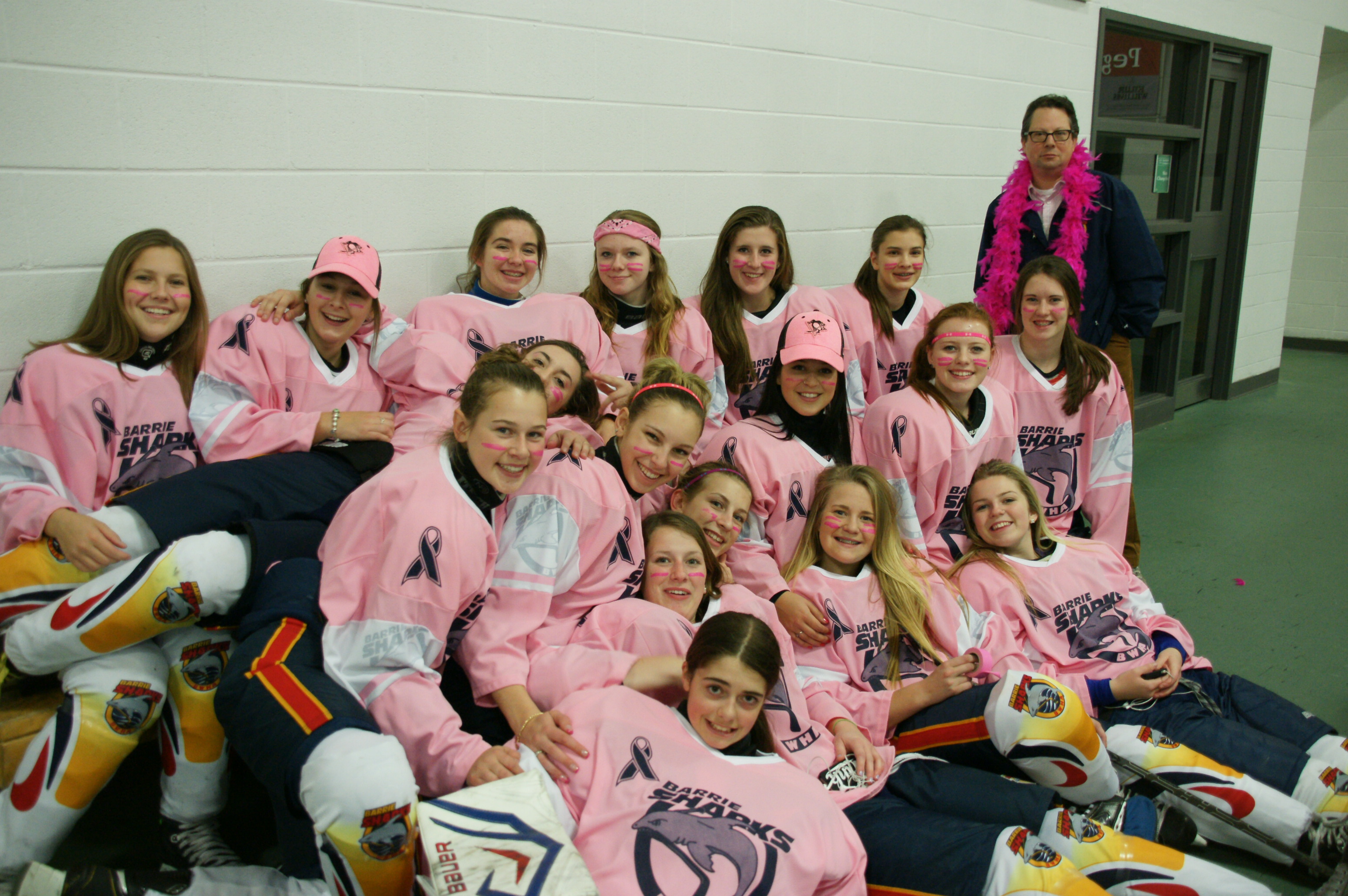 Hockey Sharks in Pink
